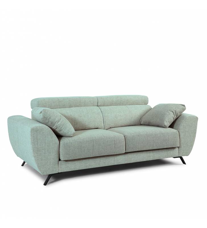 Sofa de 3 Plazas Cerdenya tapizado en tela Aura Sky TopMueble