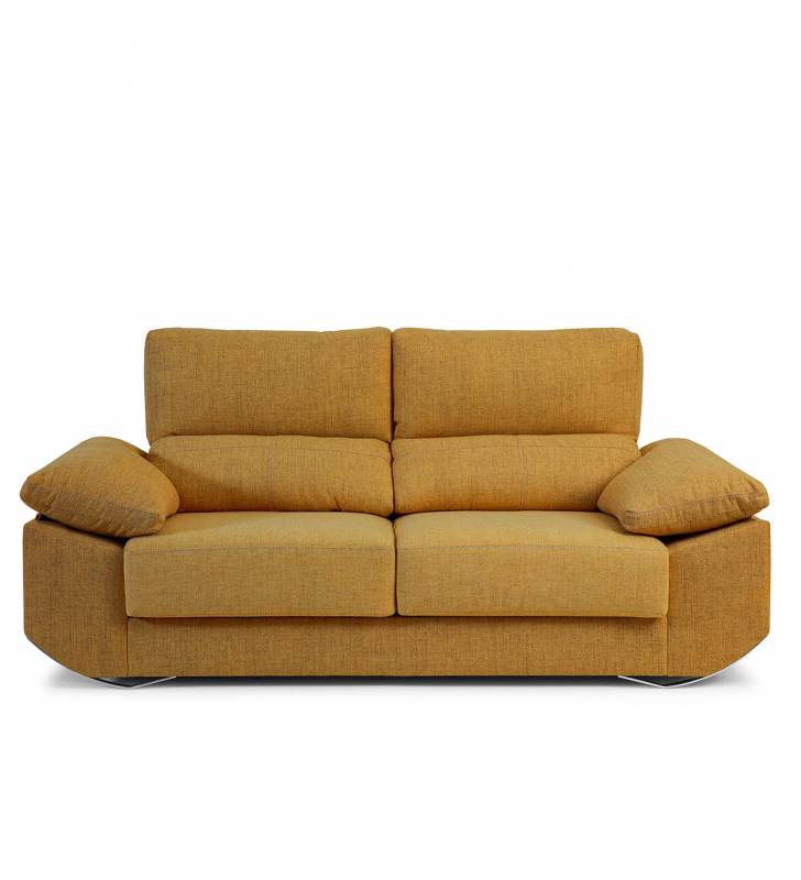 Sofa de 3 Plazas Alaska tapizado en tela Aura Mostaza TopMueble 2