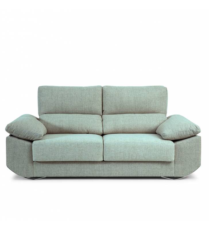 Sofa de 3 Plazas Alaska tapizado en tela Aura Sky  TopMueble