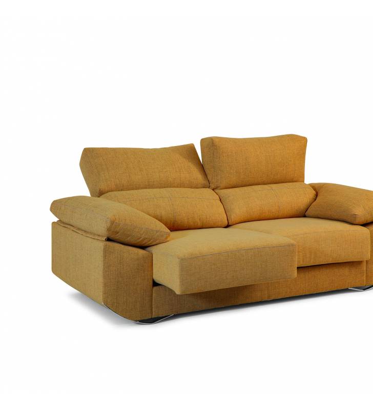 Sofa de 3 Plazas Alaska tapizado en tela Aura Mostaza TopMueble 3