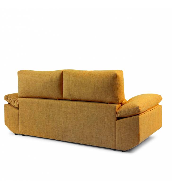 Sofa de 3 Plazas Alaska tapizado en tela Aura Mostaza TopMueble 5