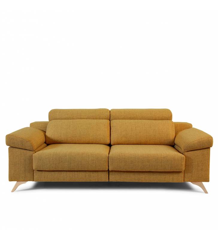 Sofá de 3 Plazas Michigan tapizado en tela Aura Mostaza TopMueble 2