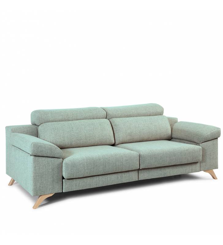 Sofá de 3 Plazas Michigan tapizado en tela Aura Sky TopMueble