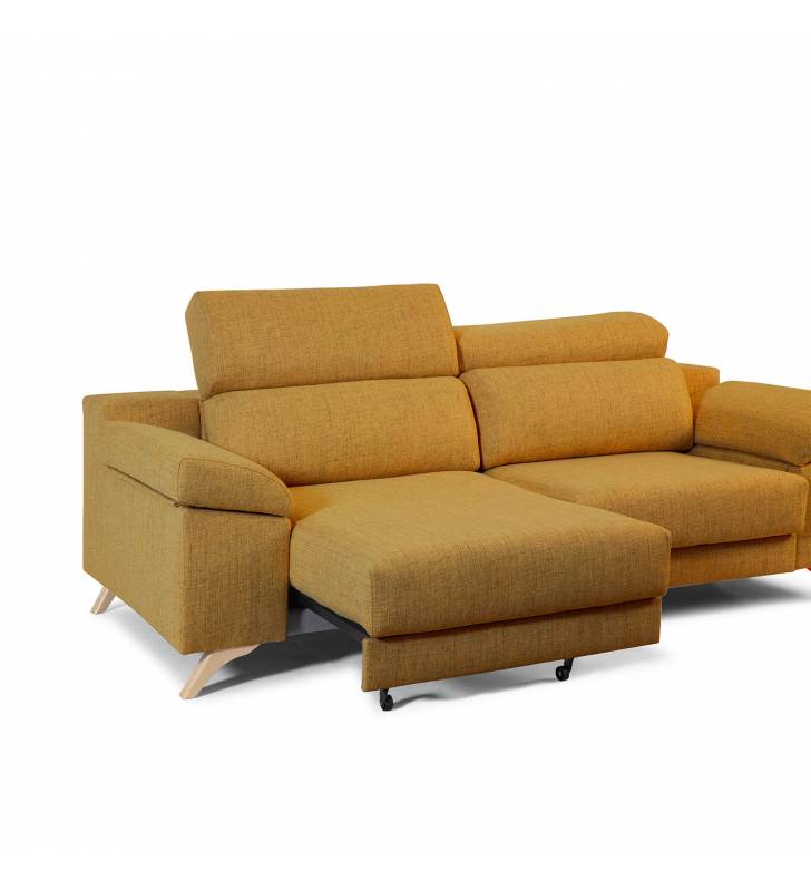 Sofá de 3 Plazas Michigan tapizado en tela Aura Mostaza TopMueble 3
