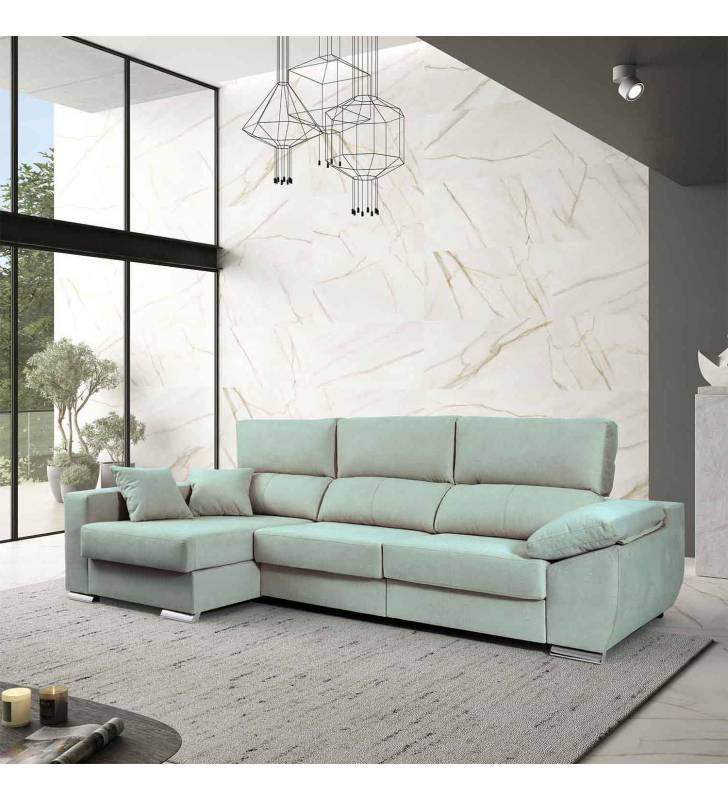 Sofá Chaise Longue Kabul Izquierda tela Aura Sky TopMueble 6