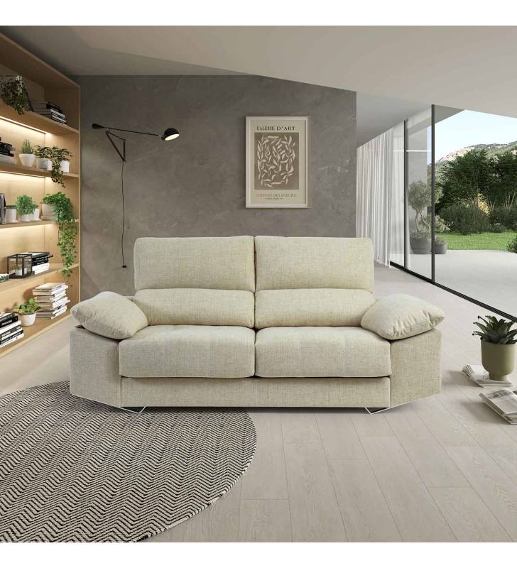 Sofá de 2 Plazas Athenea tapizado en tela Aura Arena TopMueble 7