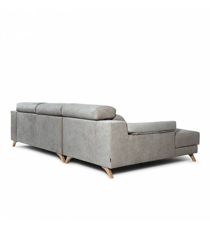 Sofá Chaise Longue Michigan Izquierda Aura Plata TopMueble 5