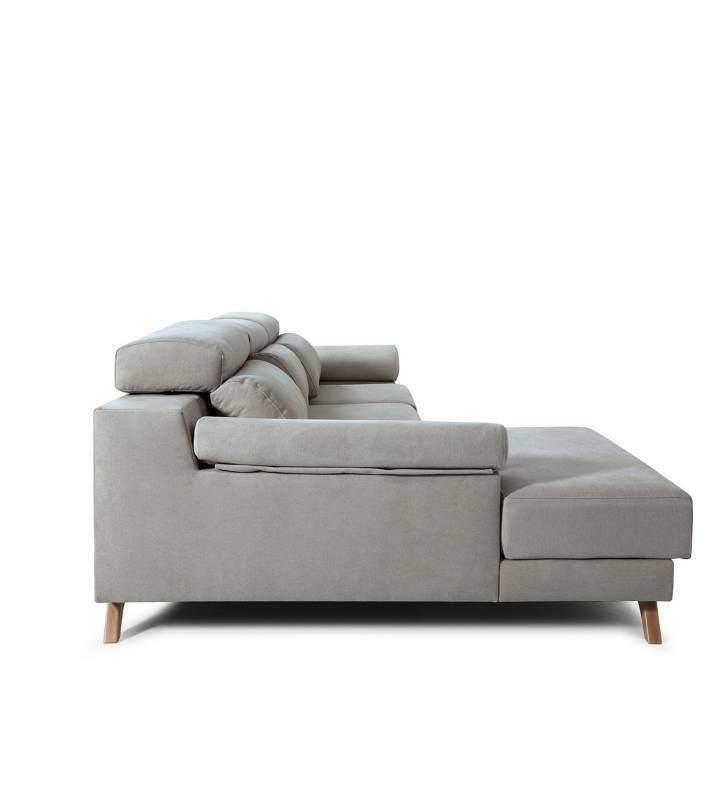 Sofá Chaise Longue Michigan Izquierda Aura Plata TopMueble 4