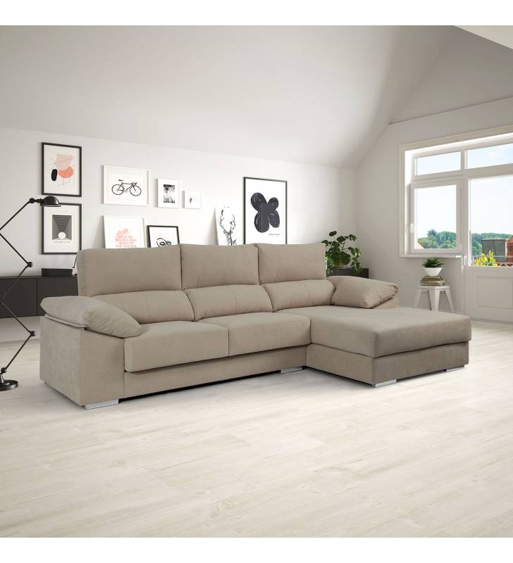 Sofá Chaise Longue Vegas Derecha Bronx Piedra TopMueble 6