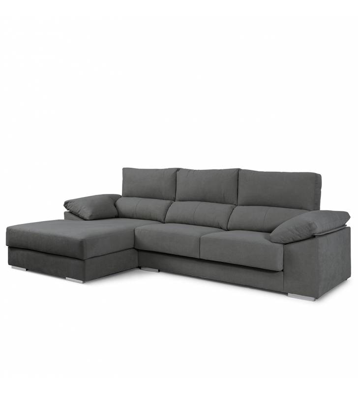 Sofá Chaise Longue Vegas Derecha Bronx Gris TopMueble