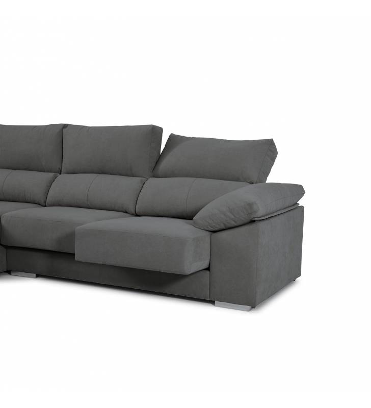 Sofá Chaise Longue Vegas Derecha Bronx Gris TopMueble 3