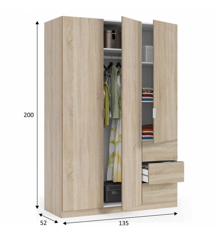 Armario Nilo 3 puertas 3 cajones Topmueble 6