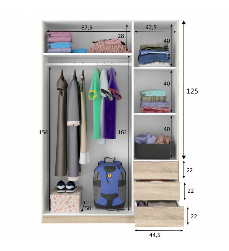 Armario Nilo 3 puertas 3 cajones Topmueble 6