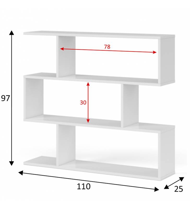 Estantería Alba 3H color Blanco/roble Topmueble 4