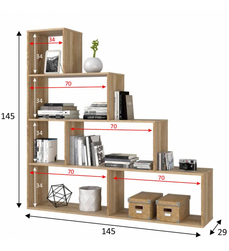 Estantería Jerez color Blanco/roble Topmueble 9