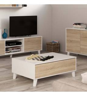 Mesa de centro Kora color Blanco/roble Topmueble