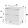 Mesita de noche Valeria Blanco brillo Topmueble 3