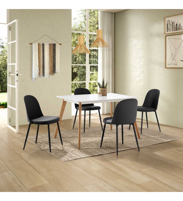 Silla Maseru pack de 4 negro Topmueble 5