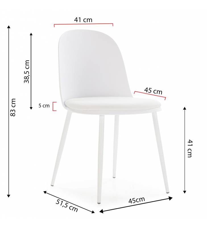 Silla Maseru pack de 4 blanco Topmueble 2