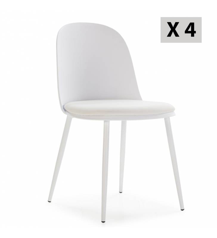 Silla Maseru pack de 4 blanco Topmueble 8