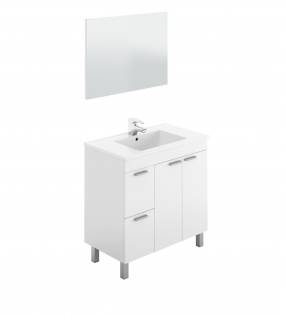 Mueble Baño Aroa color Blanco brillo con espejo Topmueble 1