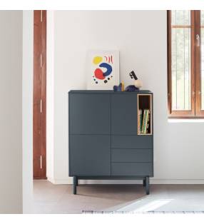 Mueble Auxiliar Gris Antracita Corvo 3P3C Top Mueble Ambiente