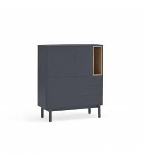 Mueble Auxiliar Gris Antracita Corvo 3P3C Top Mueble