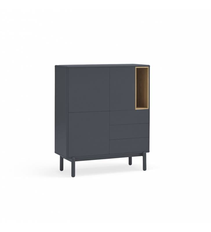 Mueble Auxiliar Gris Antracita Corvo 3P3C Top Mueble