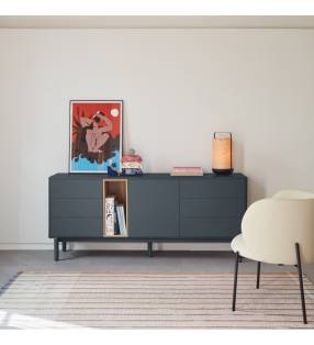 Aparador Gris Antracita 180 cm Corvo 1P6C Ambiente Top Mueble