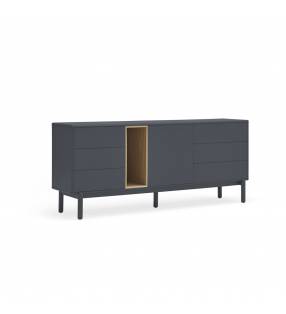 Aparador Gris Antracita 180 cm Corvo 1P6C Top Mueble