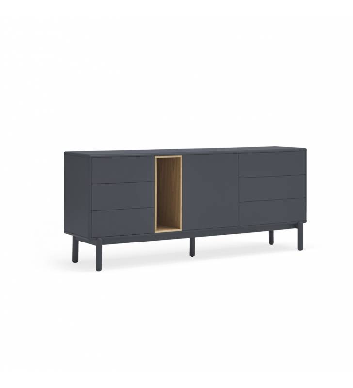 Aparador Gris Antracita 180 cm Corvo 1P6C Top Mueble