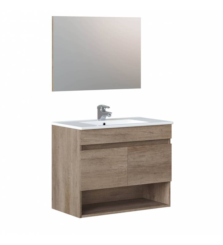 Mueble Baño Qatar 80cm 2p con espejo Topmueble 1