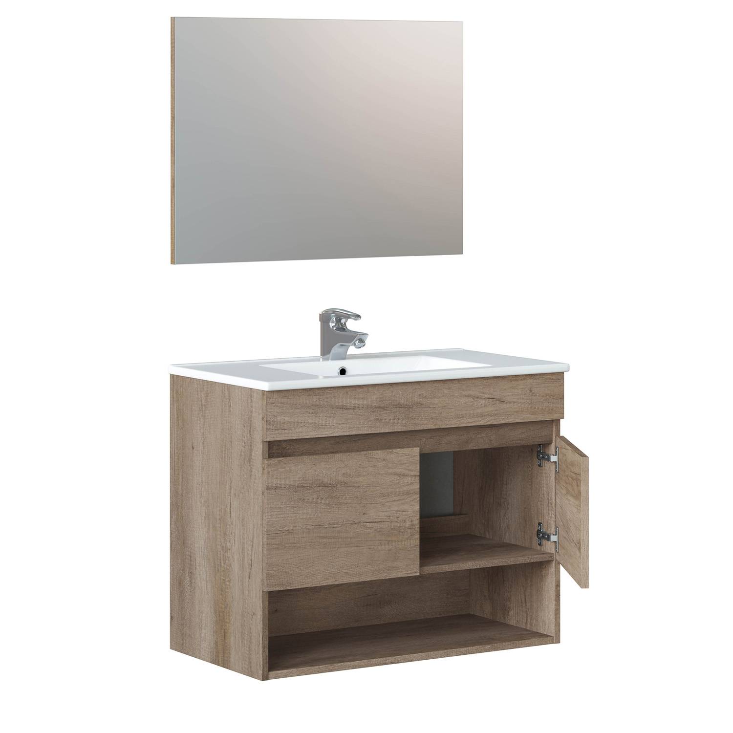 Pack Mueble de Baño Qatar con espejo + Lavabo + Col.