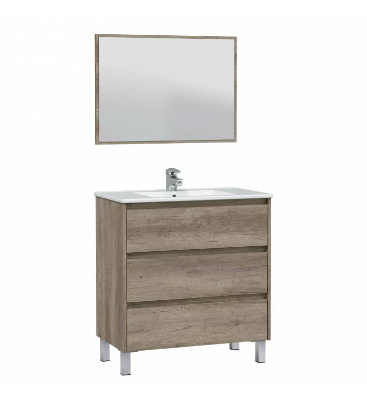 Mueble de Baño Deva 3c 80cm Nordik con espejo Topmueble 2