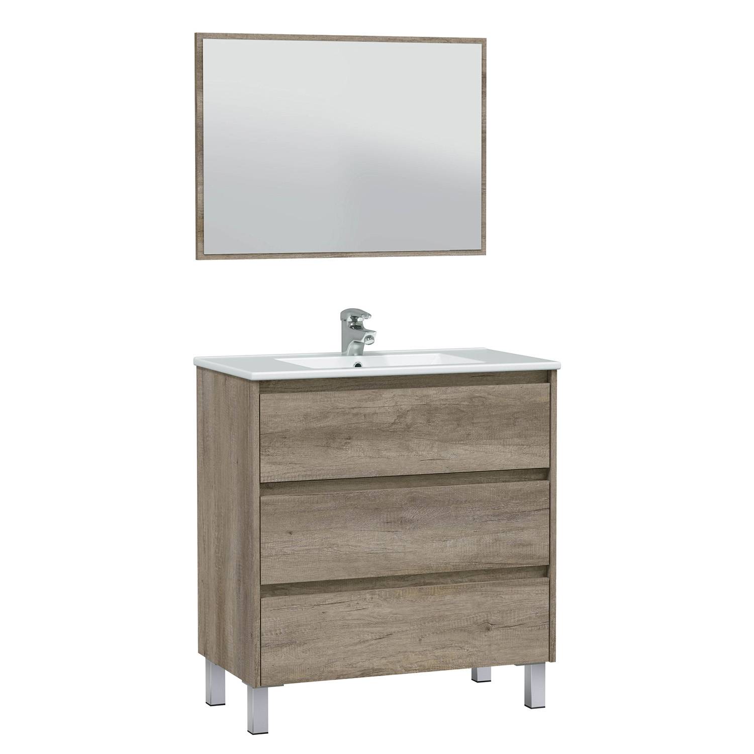 Pack Mueble de Baño Deva 3c con espejo + Lavabo PMMA + Col.