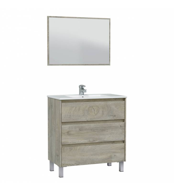 Mueble de Baño Deva 3c 80cm Alaska con espejo Topmueble 6