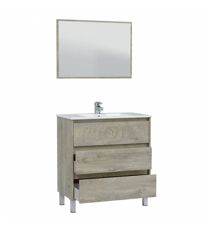 Mueble de Baño Deva 3c 80cm Alaska con espejo Topmueble 7