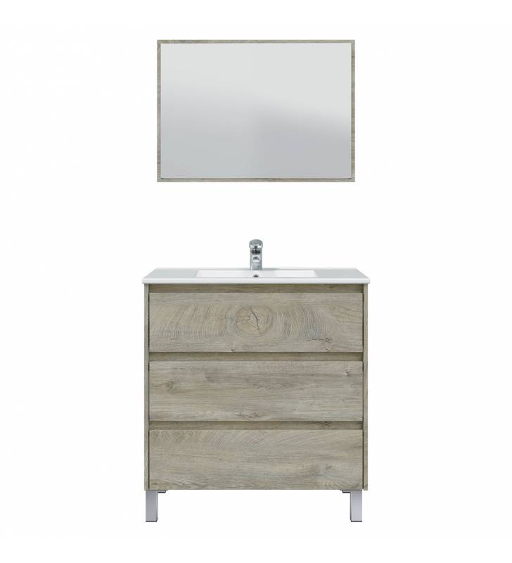 Mueble de Baño Deva 3c 80cm Alaska con espejo Topmueble 8