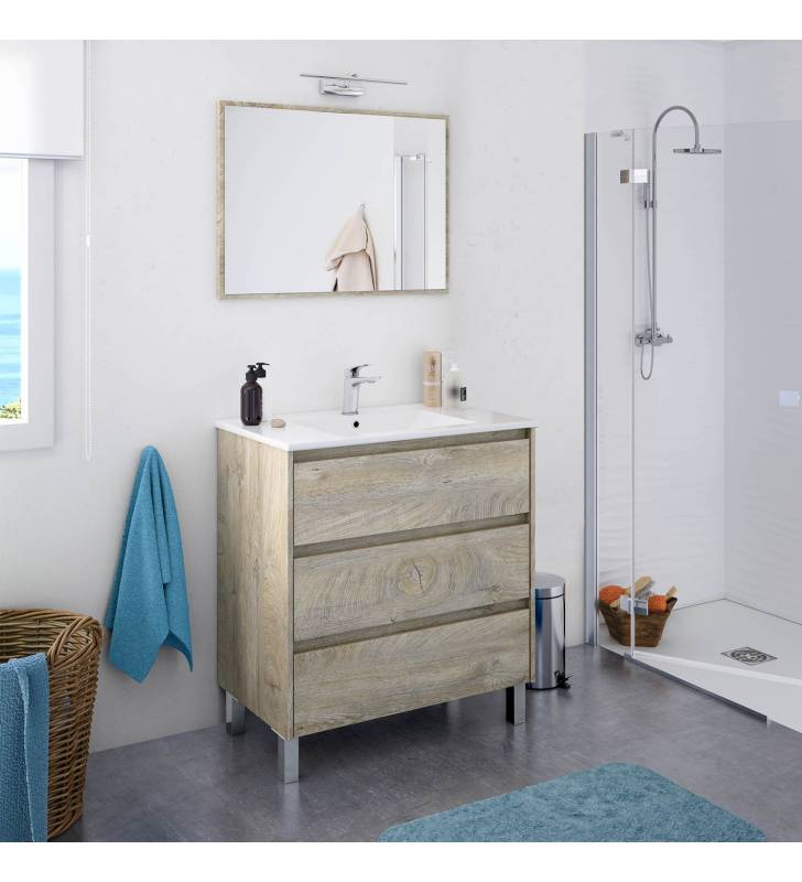 Mueble de Baño Deva 3c 80cm Alaska con espejo Topmueble 9