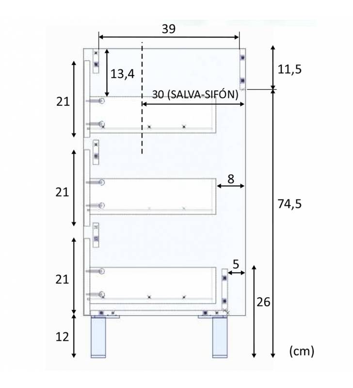 Mueble de Baño Deva 3c 80cm Alaska con espejo Topmueble 10