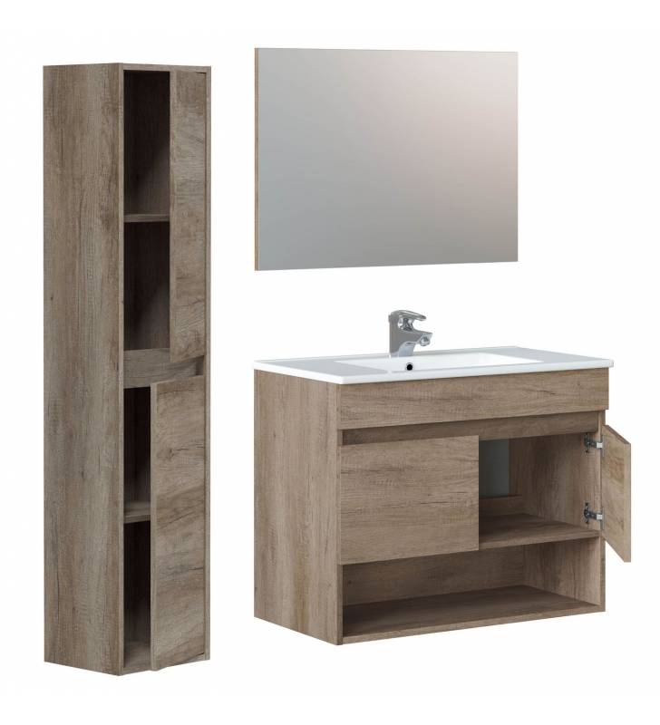 Mueble Baño Qatar 80cm 2p con espejo Topmueble 12
