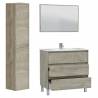 Pack Mueble de Baño Deva 3c con espejo, lavabo y columna 2p Alaska 2