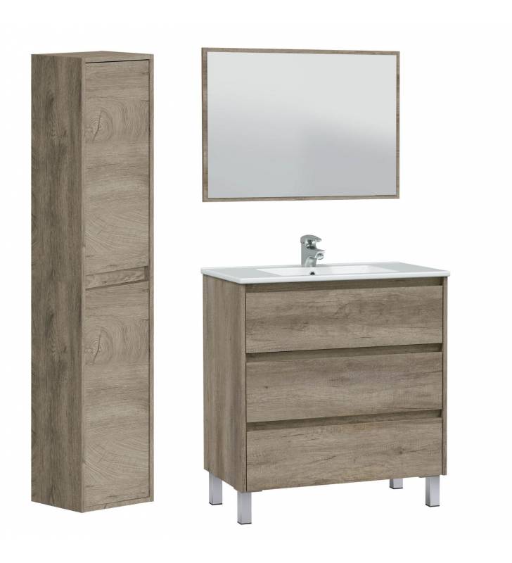 Pack Mueble de Baño Deva 3c con espejo + Lavabo PMMA + Col.