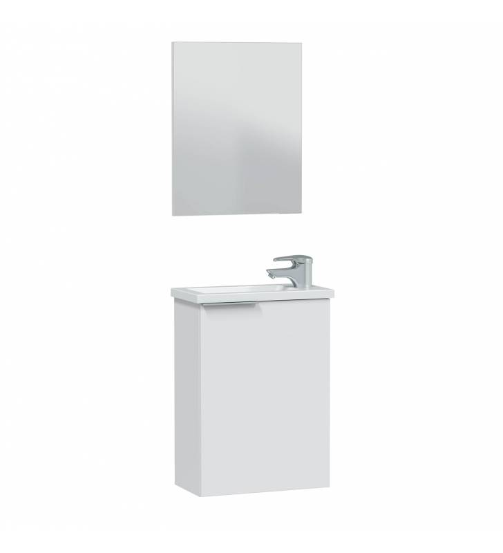 Mueble banuo Emma color blanco con espejo y lavamanos 1