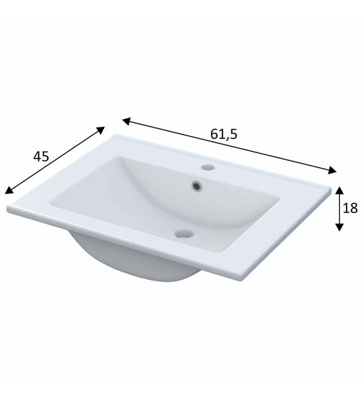 Lavabo lavamanos 60x45cm Cerámico blanco Topmueble 2