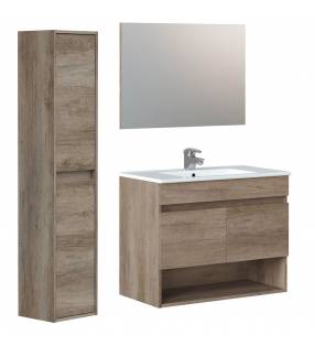 Mueble Baño Qatar 80cm 2p con espejo Topmueble