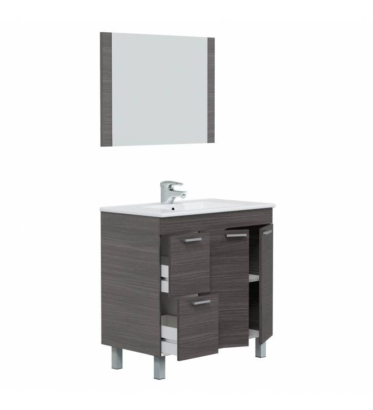 Mueble Baño Aroa color gris ceniza con espejo Topmueble 7