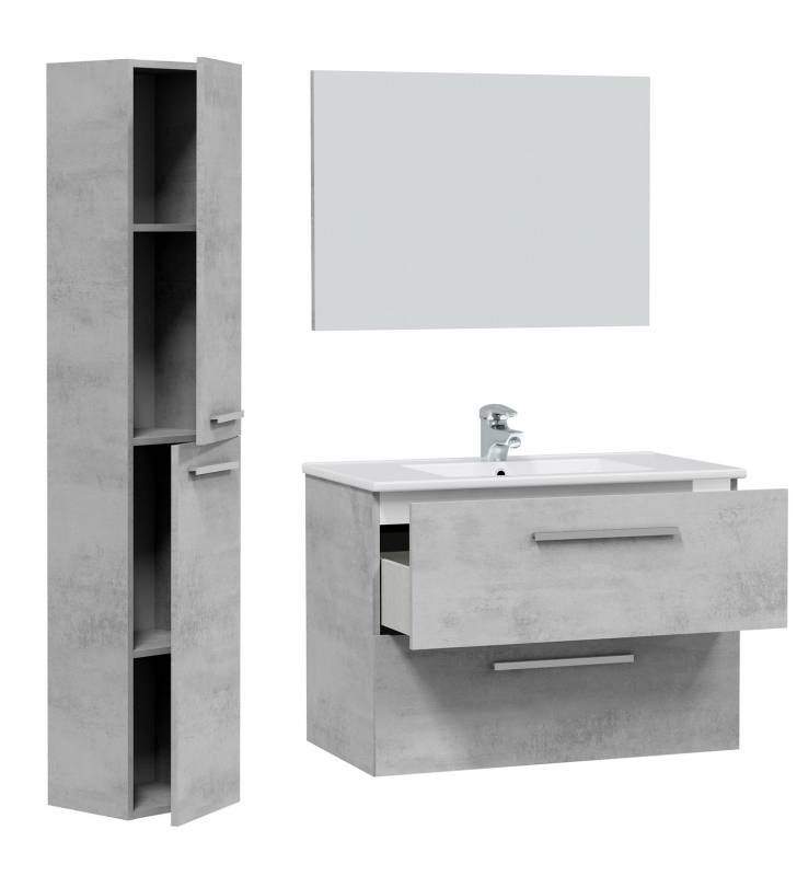 Pack Mueble de Baño Alena 2c color cemento Topmueble