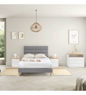 Cama tapizada Adriana color gris Topmueble