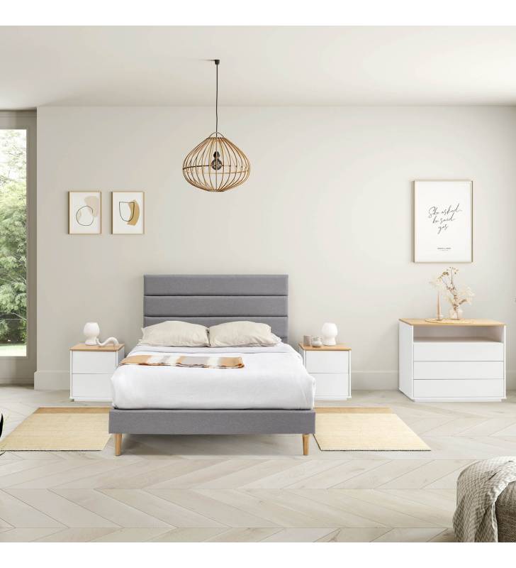 Cama tapizada Adriana color gris Topmueble